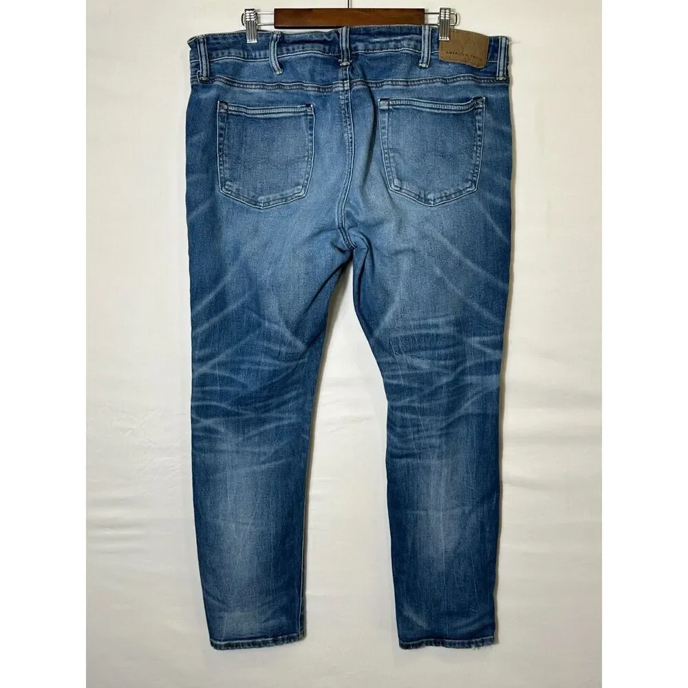 American Eagle Men's Airflex+ Distressed Skinny Jeans Size 40/30